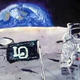 Illustration for article titled This Lunar astronaut art is going up in the final space shuttle flight